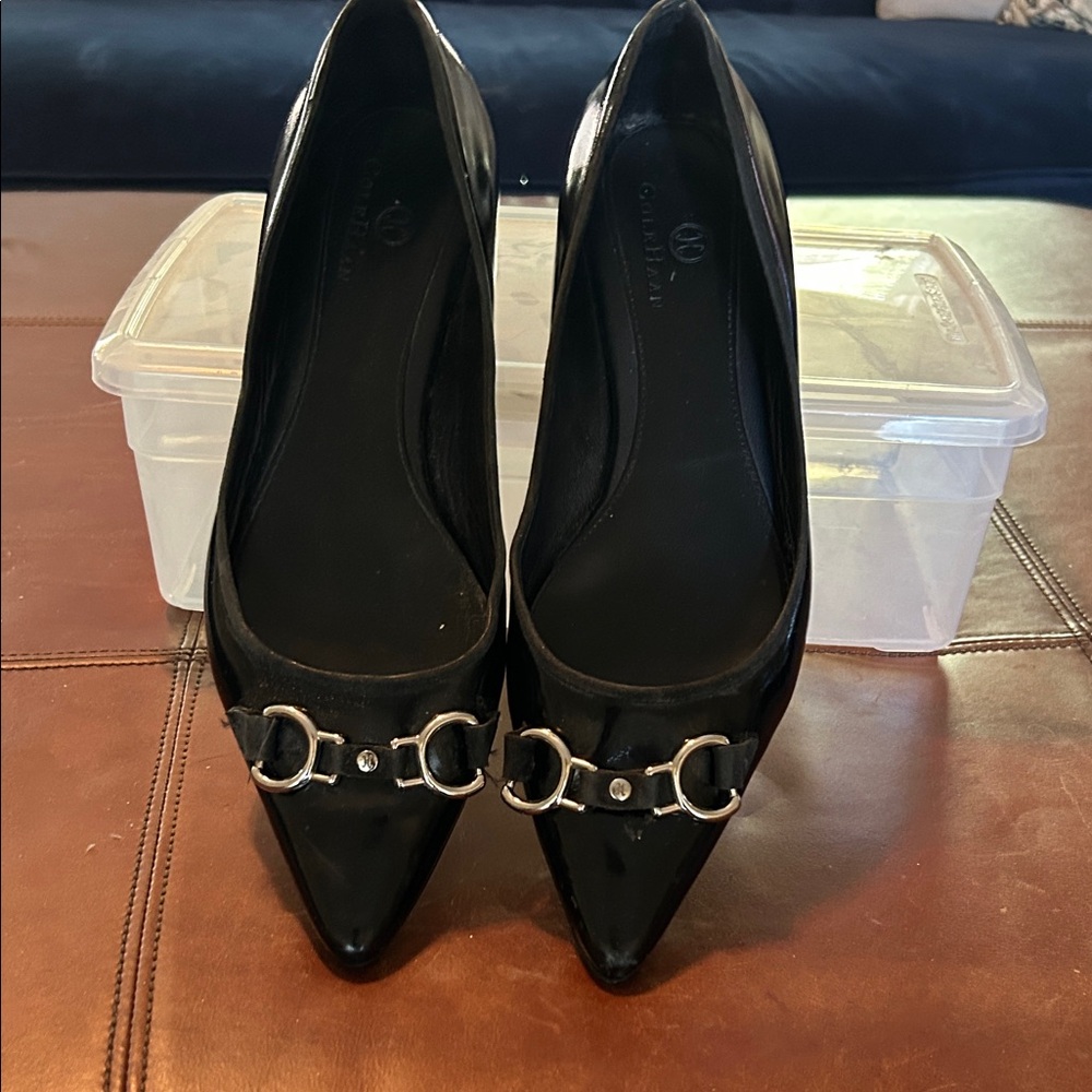 Cole Haan Black Flats with Silver Accents